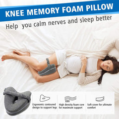 Everlasting Comfort Knee Wedge Pillow for Side Sleepers - Contour Leg Pillow Aligns Spine & Relieves Pressure - with Strap for Back, Hip & Knee Pain