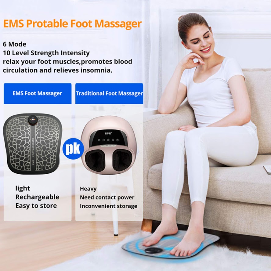 ✨Rechargeable Portable EMS Electric Foot Massage Pad Feet Simulator . . .  inbox for order