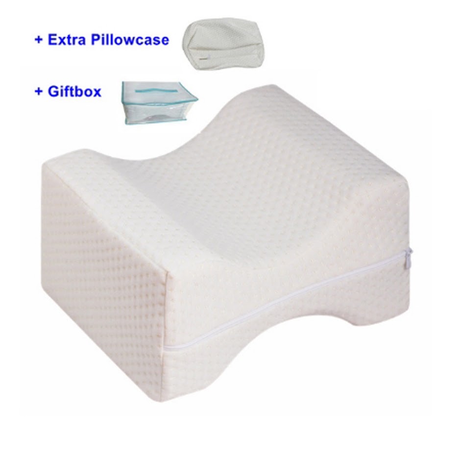 Knee Pillow for Side Sleeper, Memory Knee Pillow With 1 Pillowcase