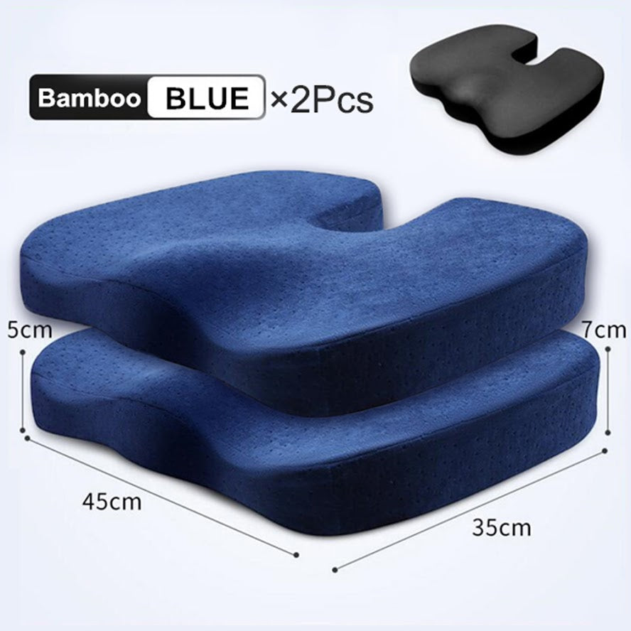 Bamboo Seat Cushion Pillow for Office Chair Machine Washable Cover